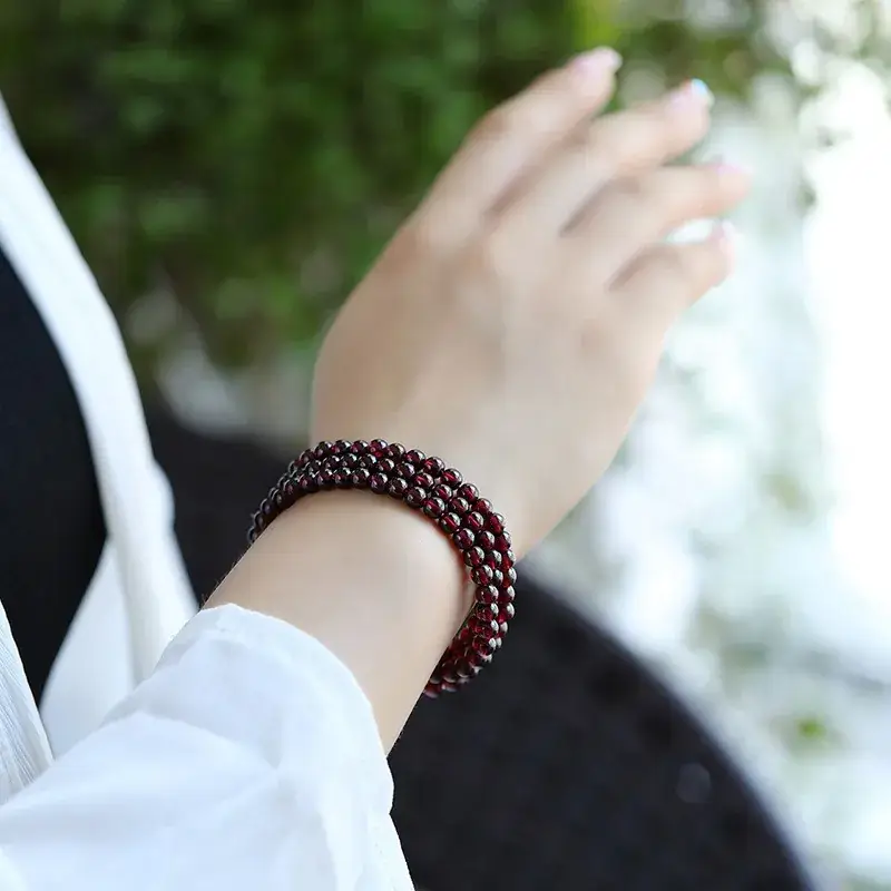 Wine Red Multi-Circle Bracelet for Women 3-6mm — feature 6