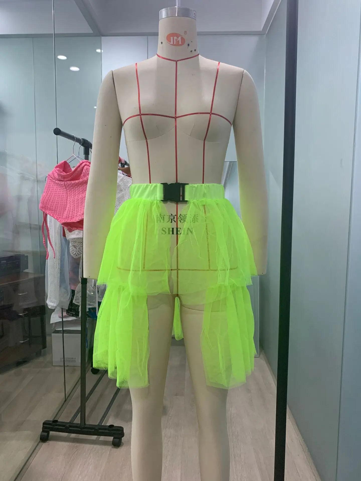 Neon Faux Fur Ponte Skirt 2021 Hot Selling