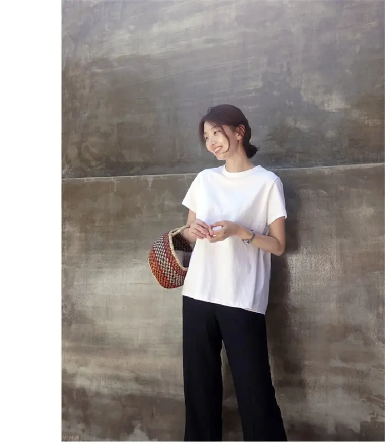 White Korean Style Puffy Top Cotton Summer Top — feature 47