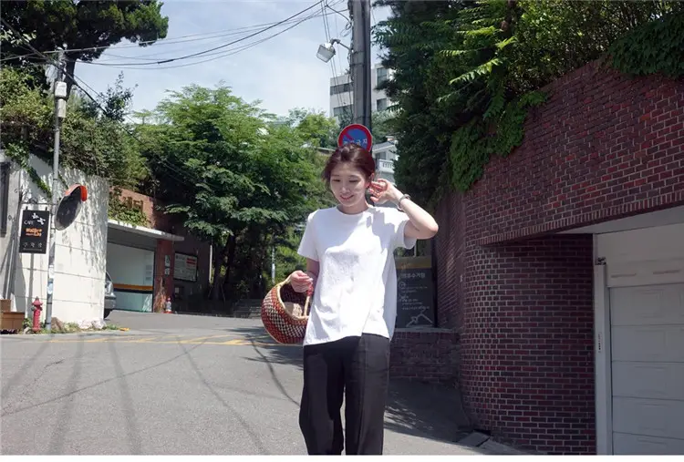 White Korean Style Puffy Top Cotton Summer Top — feature 51
