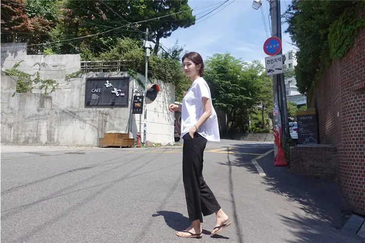 White Korean Style Puffy Top Cotton Summer Top — feature 55