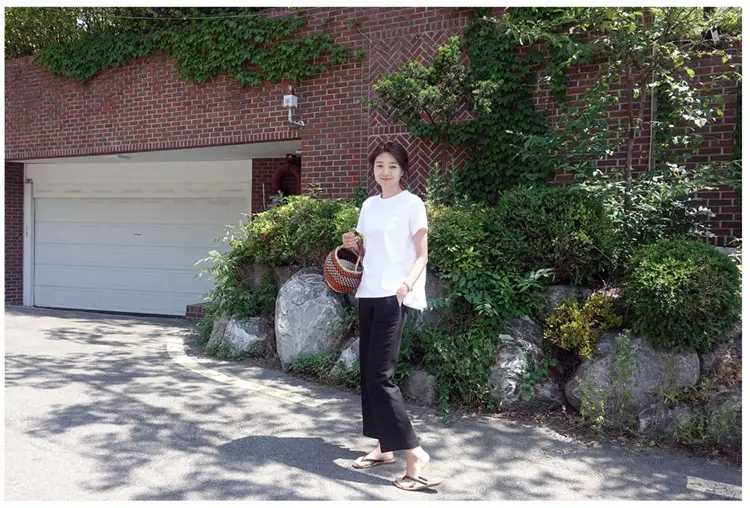 White Korean Style Puffy Top Cotton Summer Top — feature 60