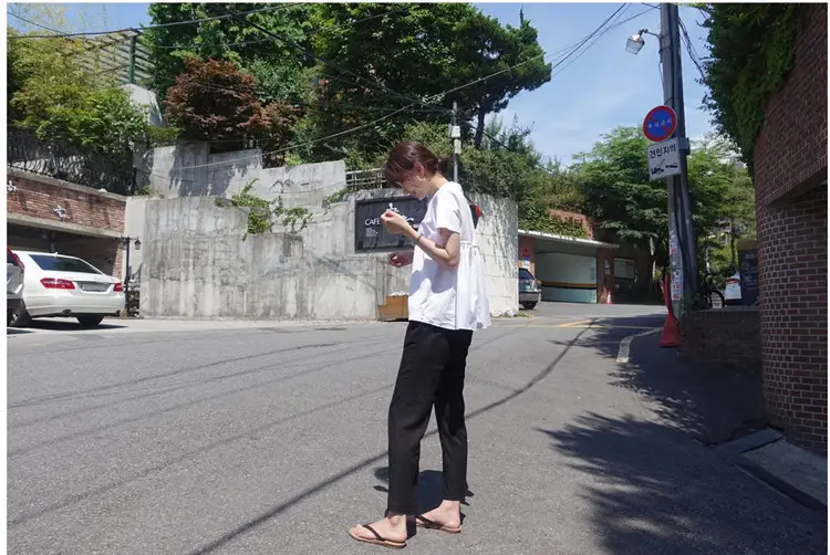 White Korean Style Puffy Top Cotton Summer Top — feature 62