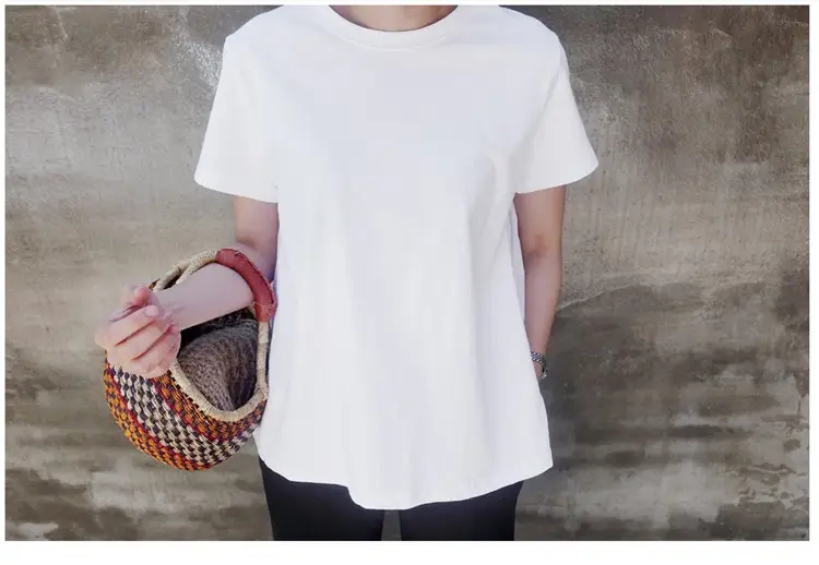 White Korean Style Puffy Top Cotton Summer Top — feature 64