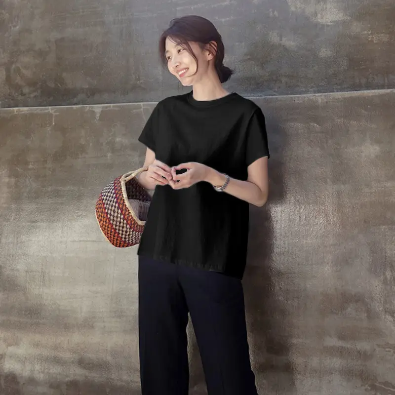 White Korean Style Puffy Top Cotton Summer Top — feature 70