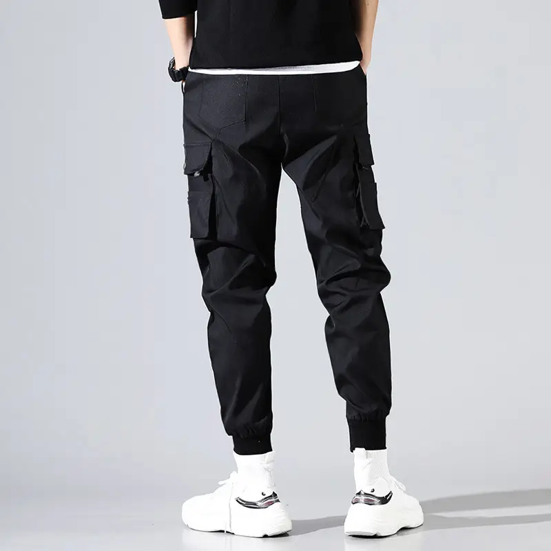 Men Military Black Croc Pants with 6-Pocket Design - Image 5