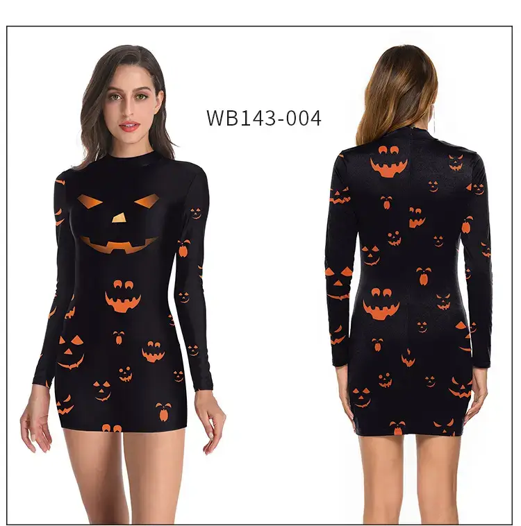 Halloween Pumpkin Mask Short Sleeve Top for Women — feature 18