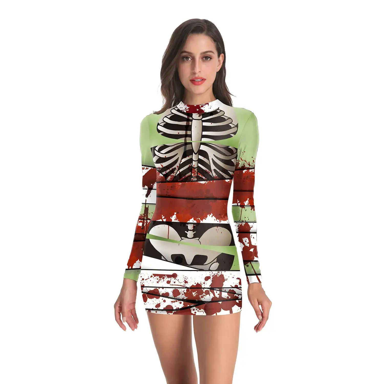 Halloween Pumpkin Mask Short Sleeve Top for Women - Image 7