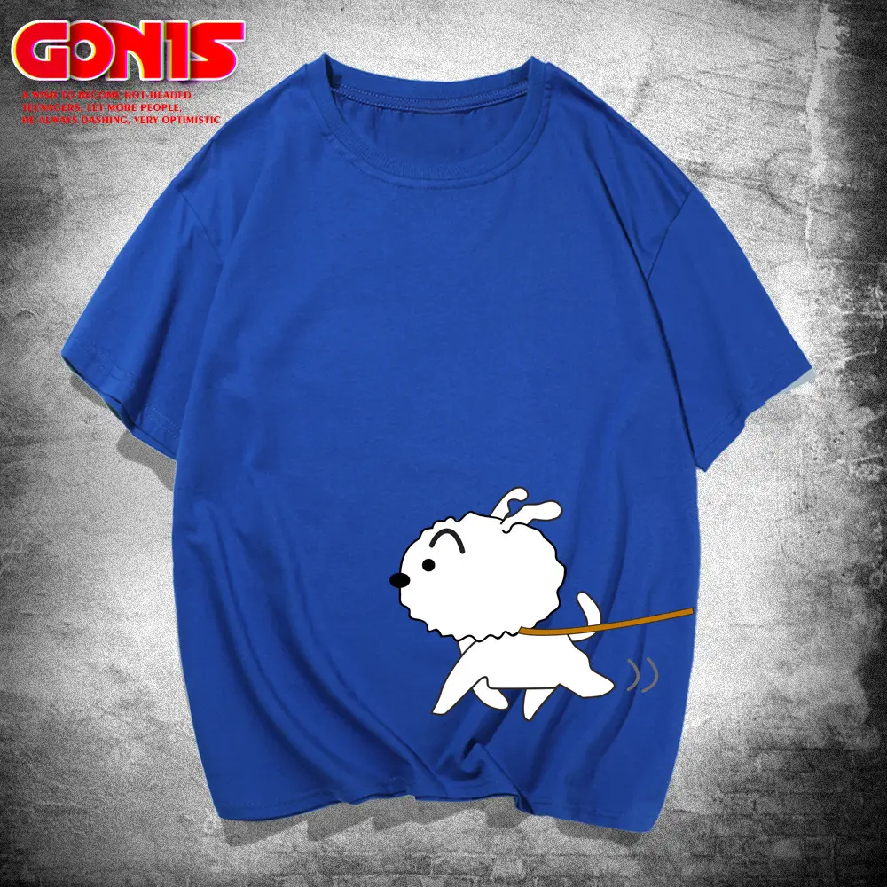Blue Cotton T-shirt with Cartoon Print for Boys - Image 5