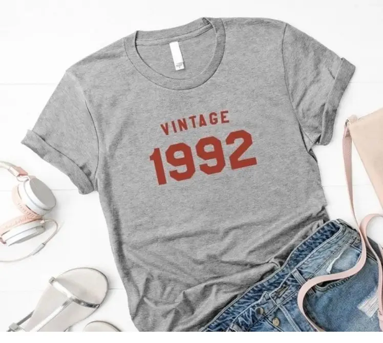 Vintage 1992 Pink T-Shirt for Men Women Europe USA