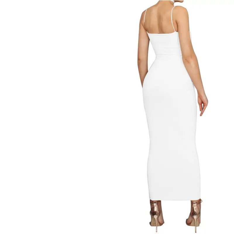 Red Long-Suspender Slim Fit Dress for Women - Image 13