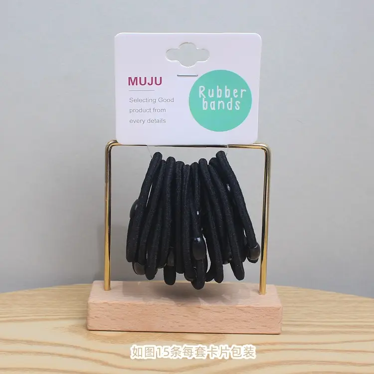 Classic Basic Black Rubber Band for Hair Ponytail & Ring - Image 3
