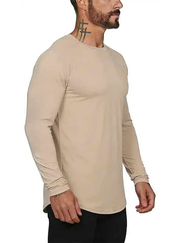 Men's American Style Long Sleeve T-Shirt Black Camo - Image 9