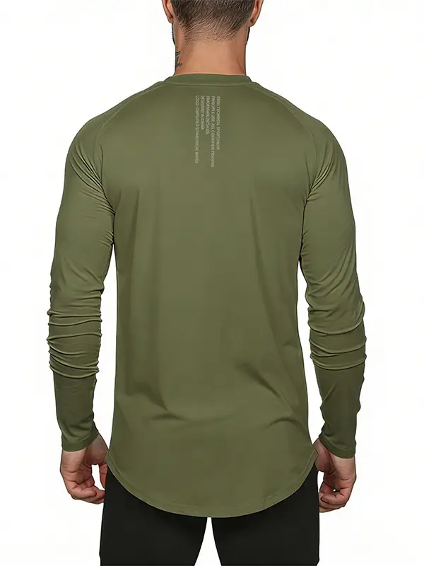 Men's American Style Long Sleeve T-Shirt Black Camo - Image 10