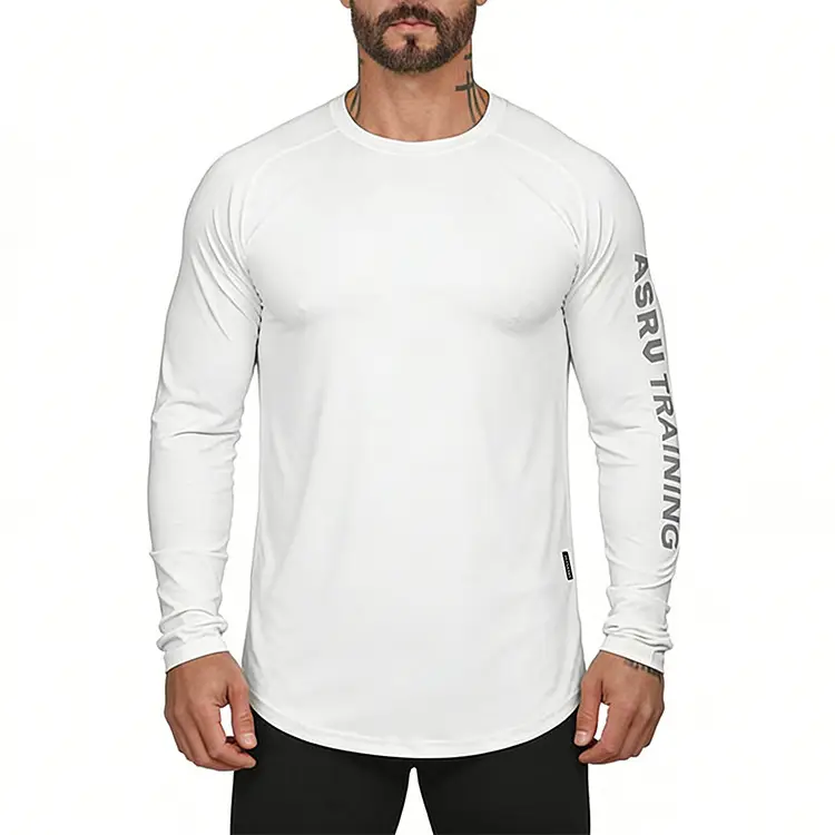 Men's American Style Long Sleeve T-Shirt Black Camo — feature 13
