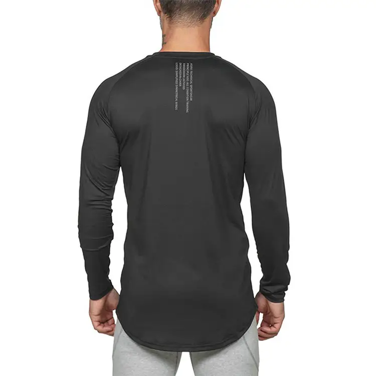 Men's American Style Long Sleeve T-Shirt Black Camo — feature 18