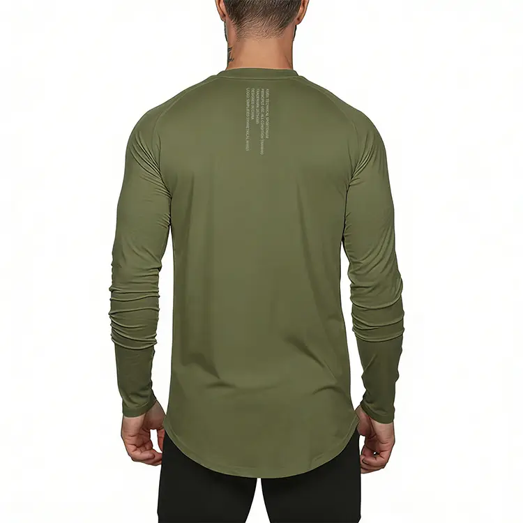 Men's American Style Long Sleeve T-Shirt Black Camo — feature 21