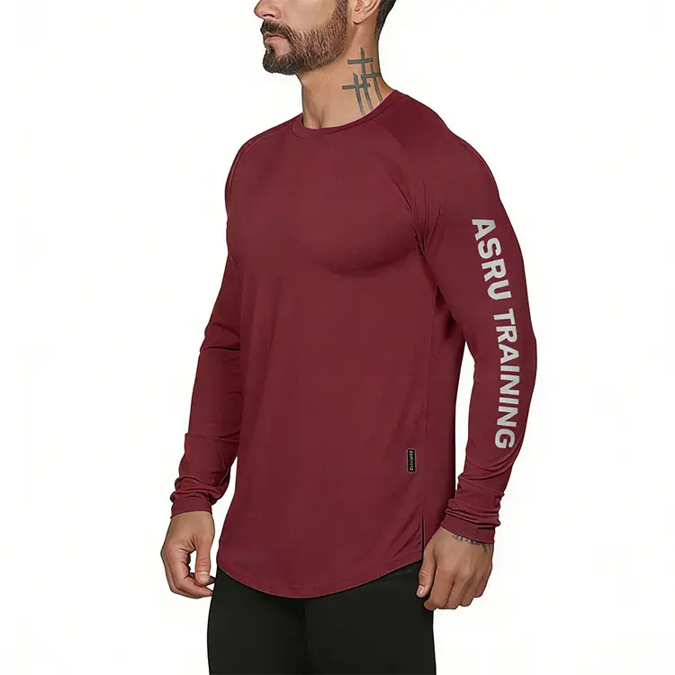 Men's American Style Long Sleeve T-Shirt Black Camo — feature 23