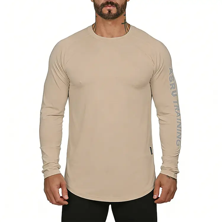 Men's American Style Long Sleeve T-Shirt Black Camo — feature 25