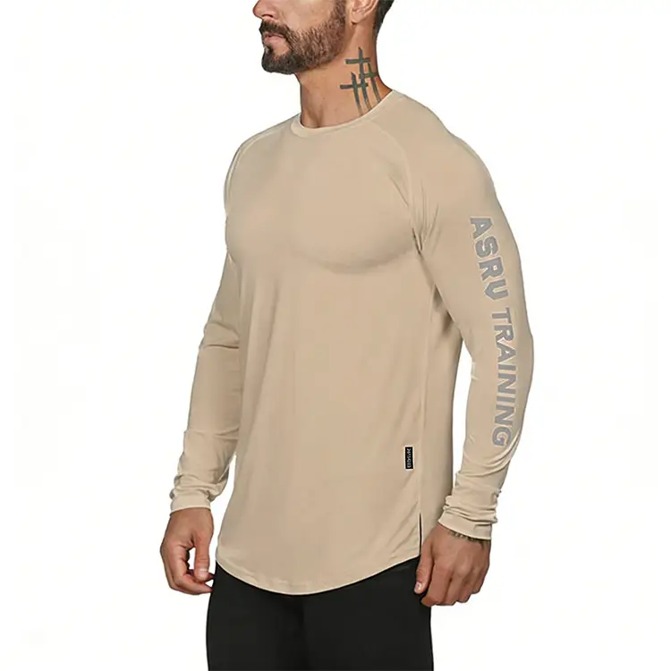 Men's American Style Long Sleeve T-Shirt Black Camo — feature 26