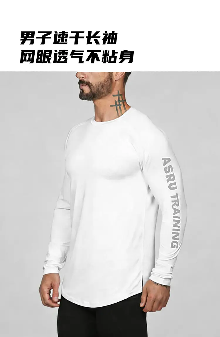Men's American Style Long Sleeve T-Shirt Black Camo — feature 3