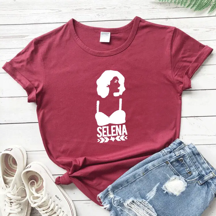Selena Graphic T-Shirt Maroon Women Men Streetwear - Image 13