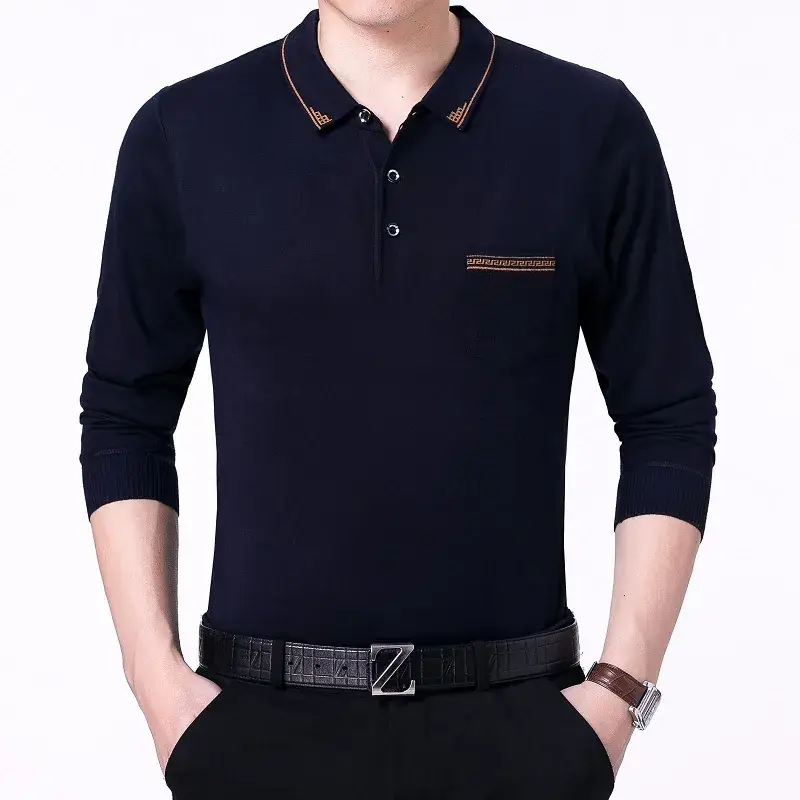 Middle-aged Men Grey Long Sleeve T-Shirt 40-60Yr - Image 11