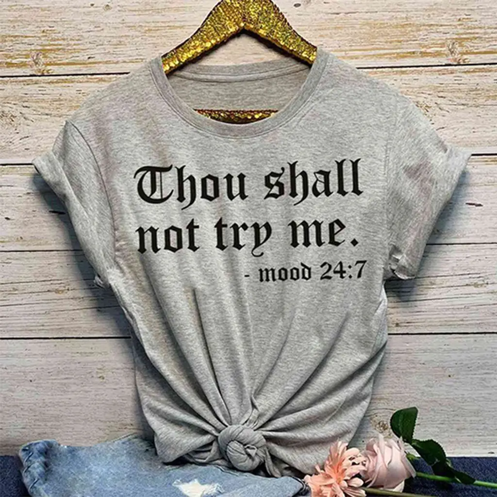 Thou Shall Not Try Me T-Shirt Grey Knot Tie - Image 7