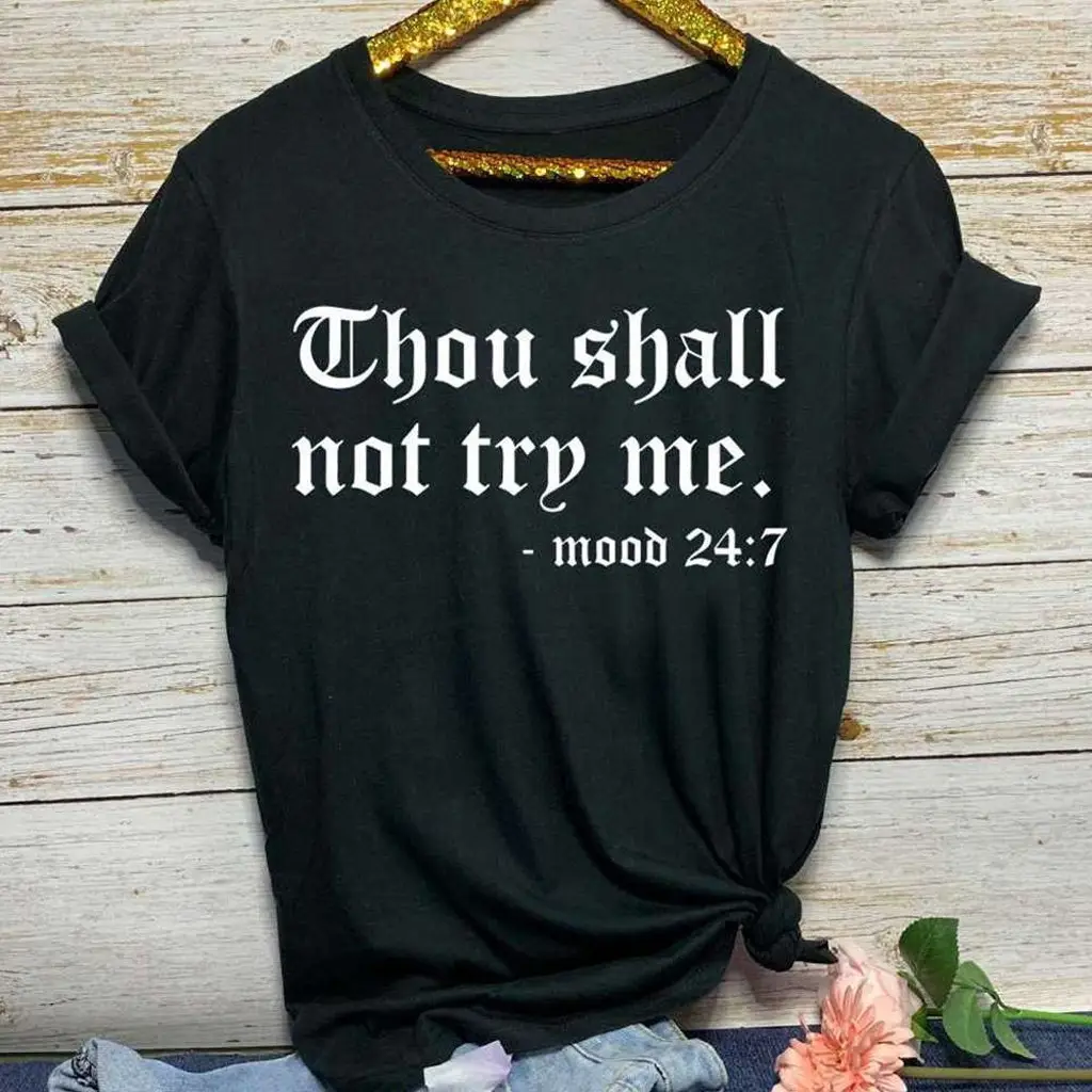 Thou Shall Not Try Me T-Shirt Grey Knot Tie - Image 2