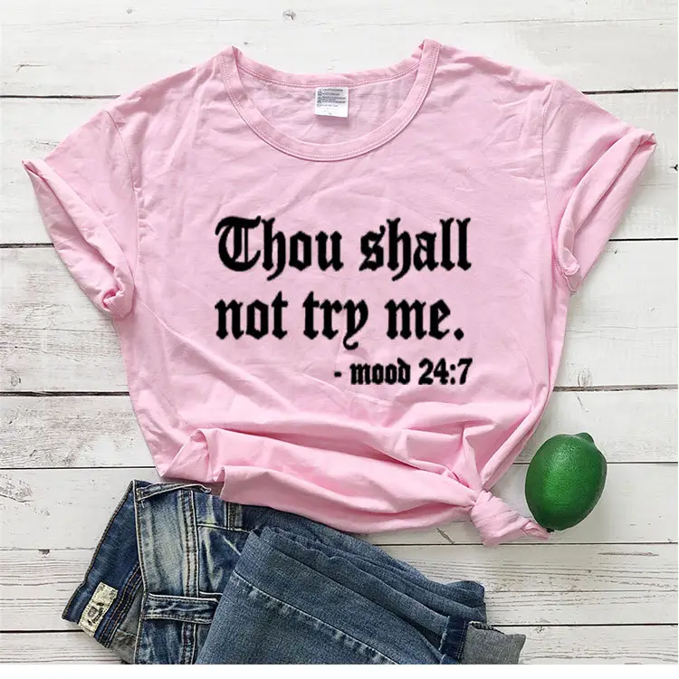 Thou Shall Not Try Me T-Shirt Grey Knot Tie - Image 4