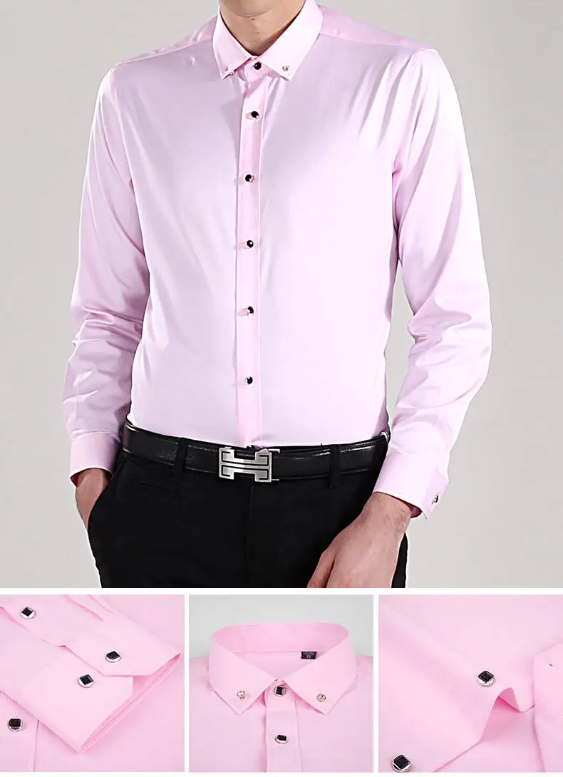 Men's Blue Striped Long Sleeve Shirt 207 — feature 22