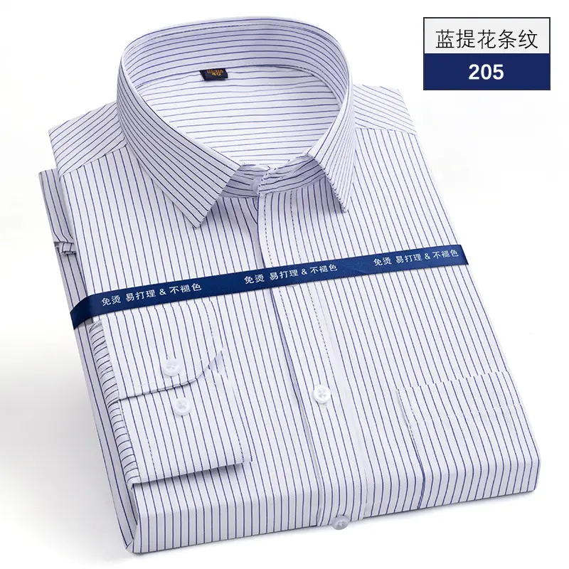 Men's Blue Striped Long Sleeve Shirt 207