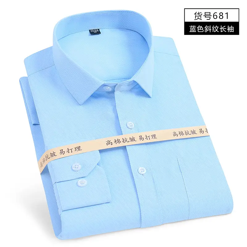 Men's Blue Striped Long Sleeve Shirt 207