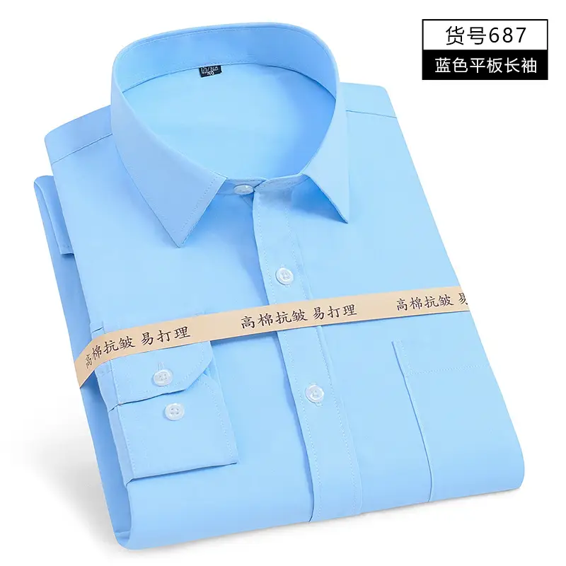 Men's Blue Striped Long Sleeve Shirt 207