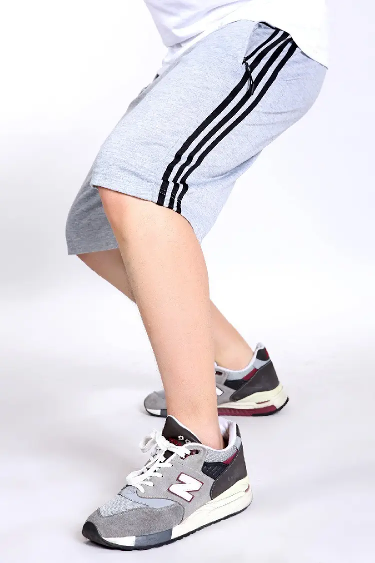 Men Cotton Shorts Gray Yellow Stripes Extra Large - Image 5