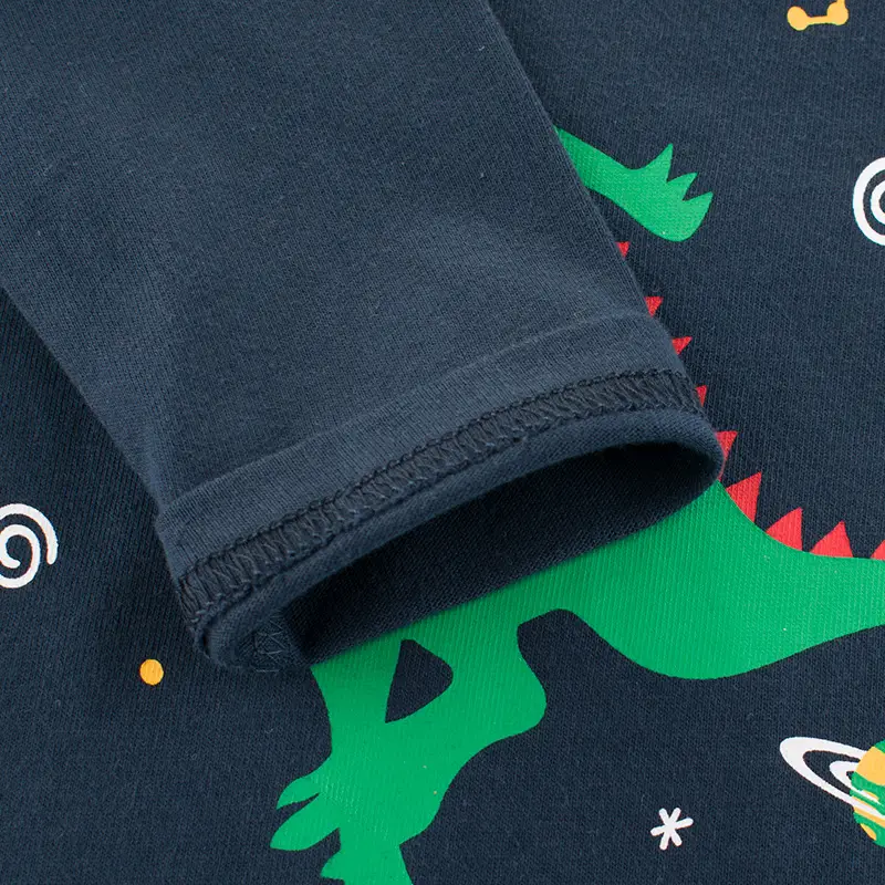 Kids Cotton T-Shirt Navy Blue Long Sleeve Autumn 2024 - Image 4