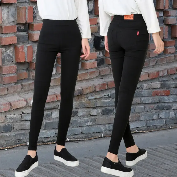 Tight Black Slimming Pencil Pants for Women