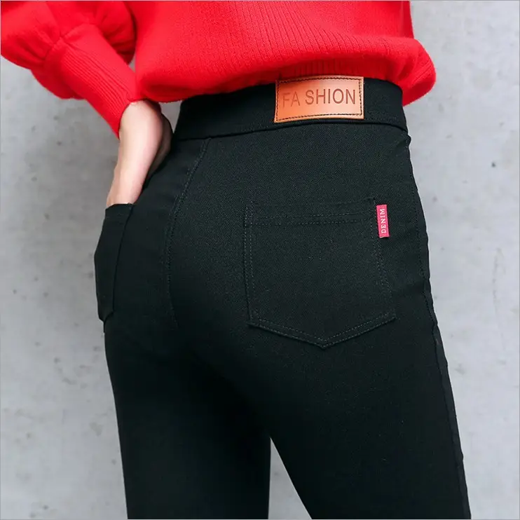 Tight Black Slimming Pencil Pants for Women