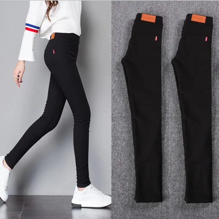 Tight Black Slimming Pencil Pants for Women