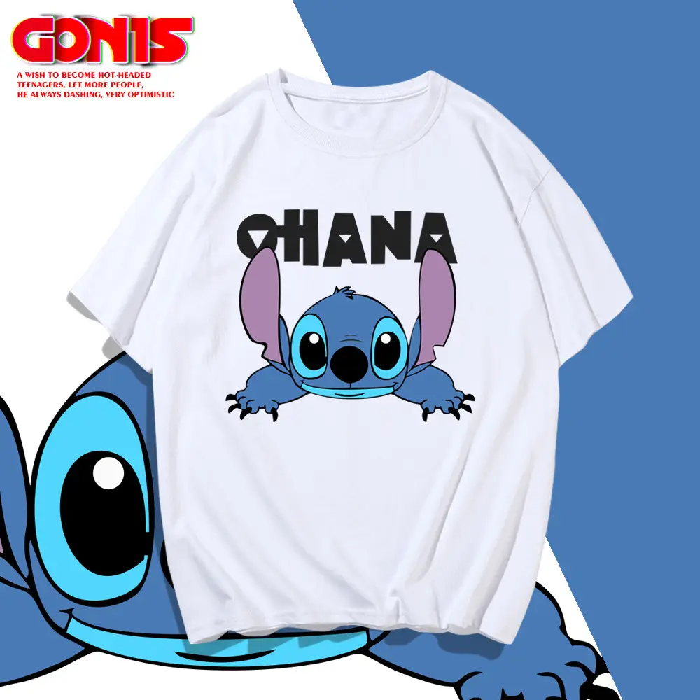 Men Women Stitch Super Hot Cartoon T-Shirt Green Large - Image 10