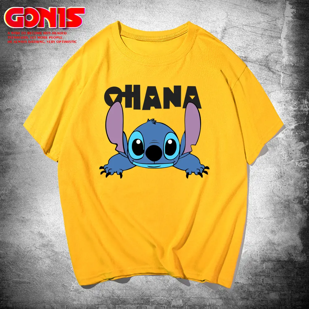 Men Women Stitch Super Hot Cartoon T-Shirt Green Large - Image 3
