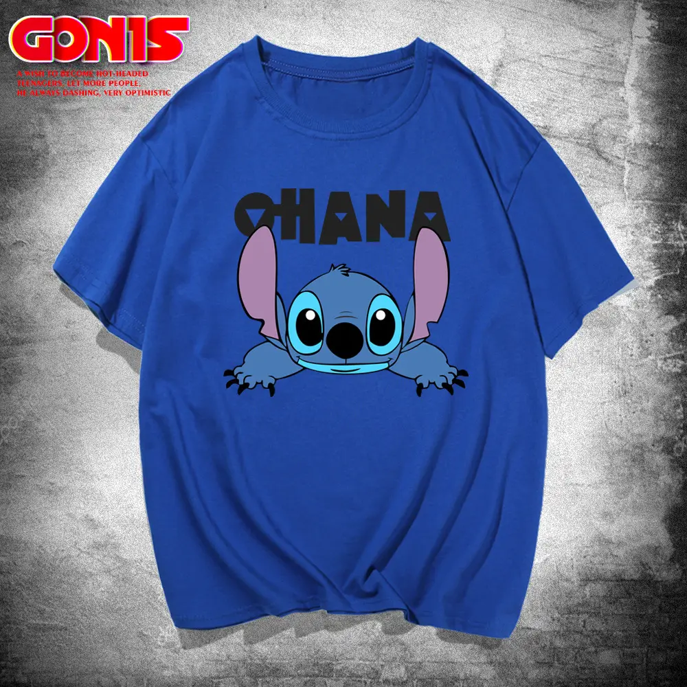 Men Women Stitch Super Hot Cartoon T-Shirt Green Large - Image 5