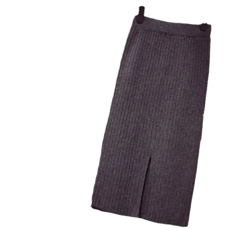 New Wool Split One-Step Skirt Long Winter Warm Hip Wrap - Image 11