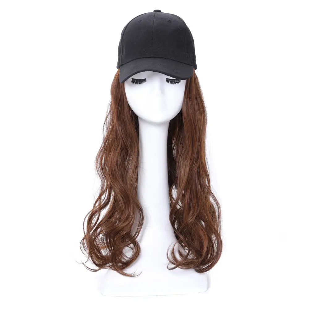 Women's Summer Long Curly Hair Wig with Duck Cap - Image 4