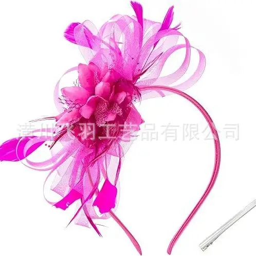 Blue Feather Cross-Border Bridal Head Hat - Image 16