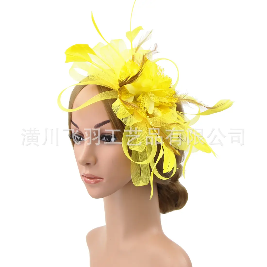 Blue Feather Cross-Border Bridal Head Hat - Image 12