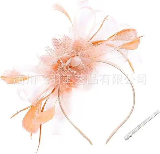 Blue Feather Cross-Border Bridal Head Hat - Image 14