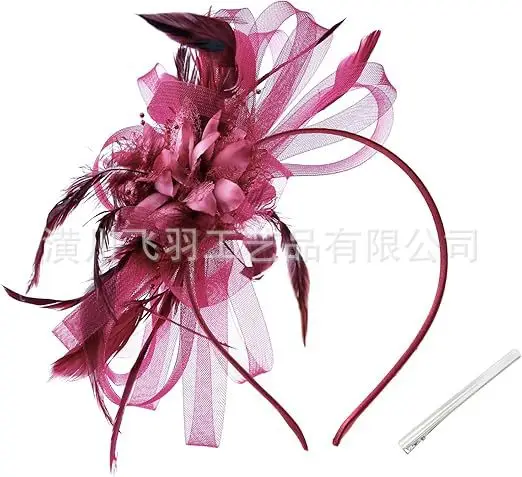 Blue Feather Cross-Border Bridal Head Hat - Image 15
