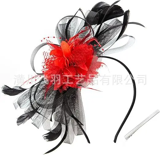 Blue Feather Cross-Border Bridal Head Hat - Image 18