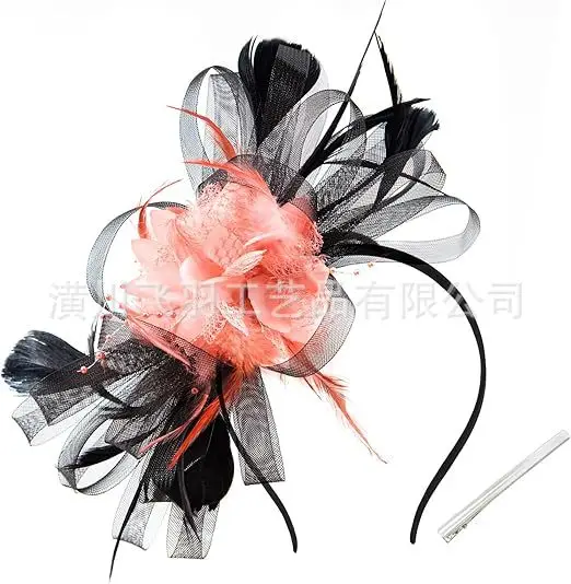 Blue Feather Cross-Border Bridal Head Hat - Image 19